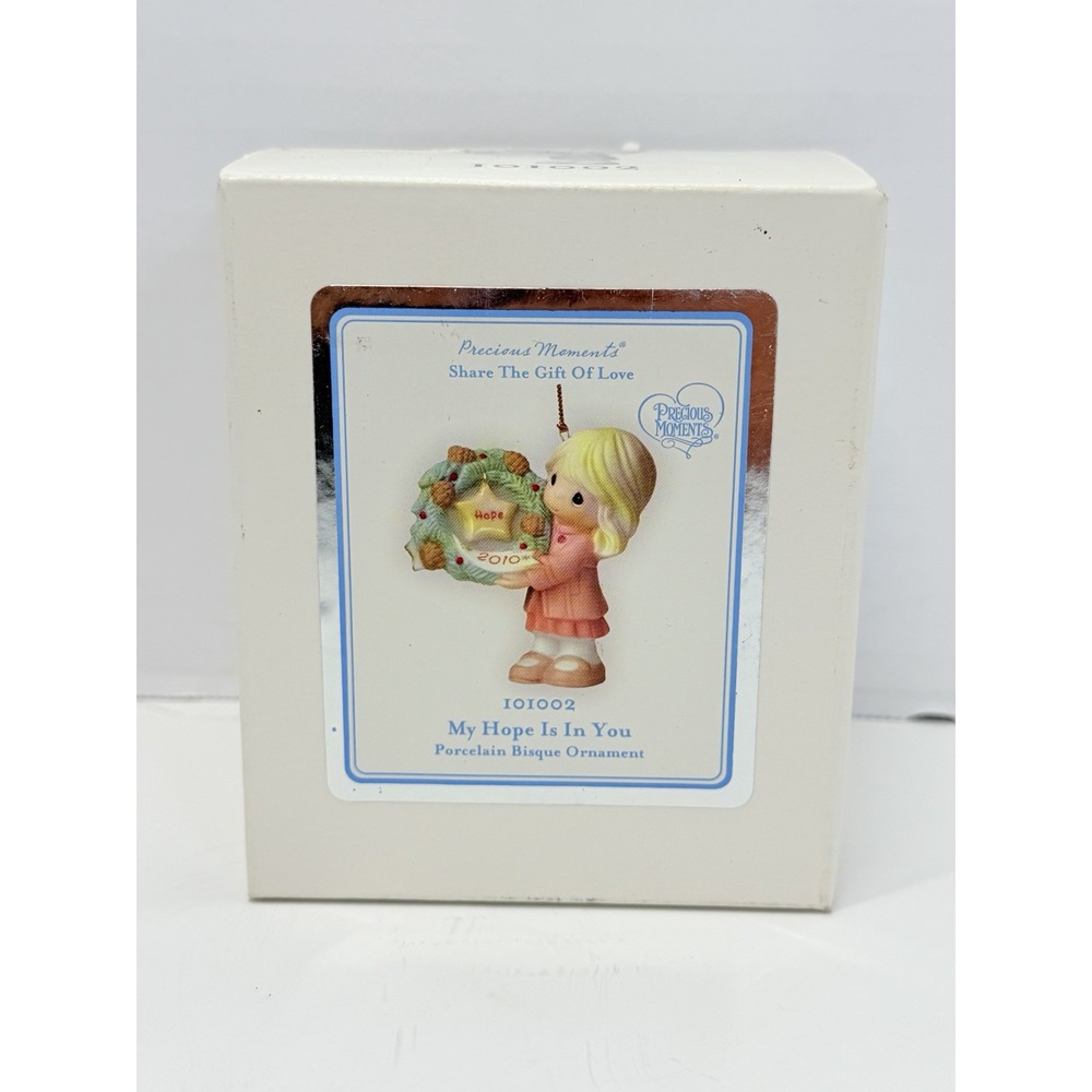 Precious Moments 101002 My Hope Is In You 2010 Porcelain Ornament NIB